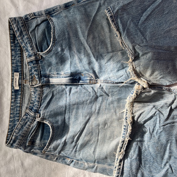 Pull & Bear Light Blue Jeans Women’s L Straight Wide Leg - Picture 2 of 4